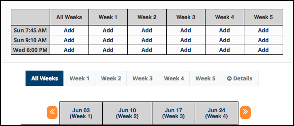 TouchPoint Software Documentation | Manage Volunteer Calendar - Simple View