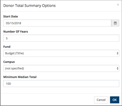 TouchPoint Software Documentation | Donor Total Summary Export